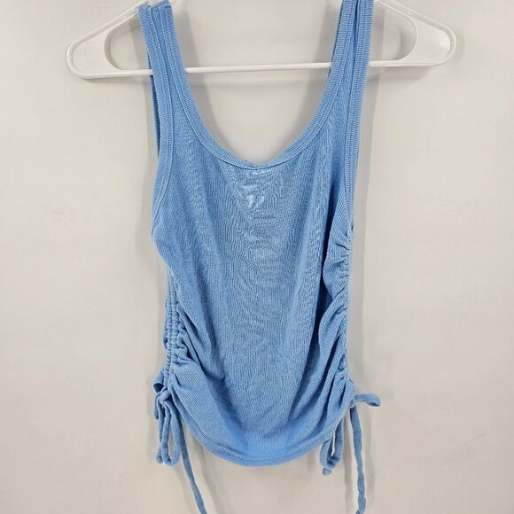 Self esteem medium Blue Sleeveless Top with Butterfly Detail ruched - Picture 2 of 3